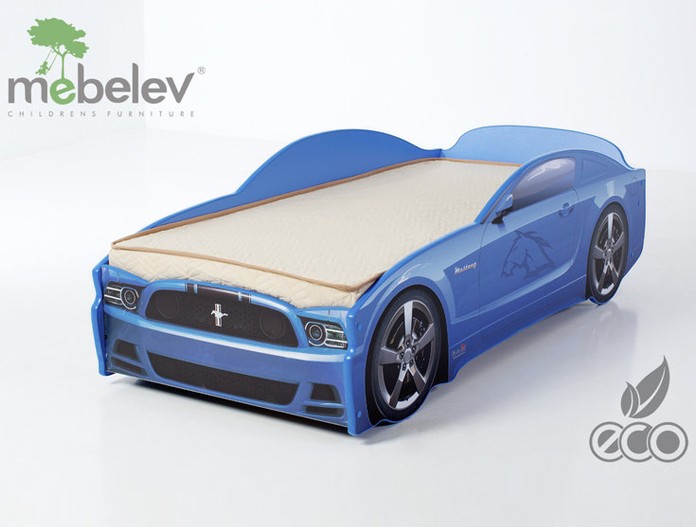 Кровать-машина "Мустанг" синяя