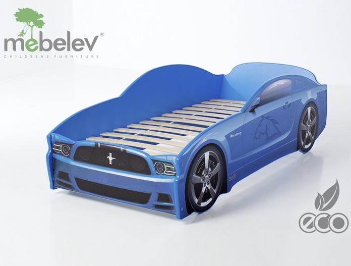Кровать-машина "Мустанг" синяя