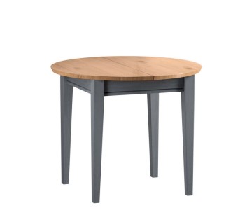 Стол обеденный Форест Графит круглый раскладной 90-125 серый 7012/бейц-масло