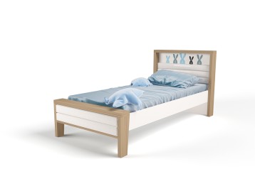 Кровать №2 с мягким изножьем MIX BUNNY голубой