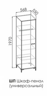 Шкаф-пенал многофункциональный Либерти Блэк левый/правый ШП.М