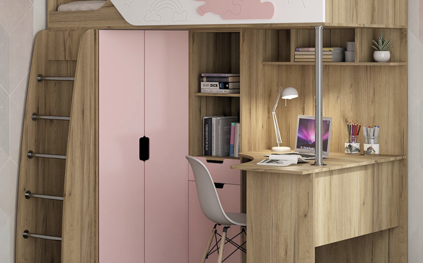 Кровать чердак ДН-85, Единорожек