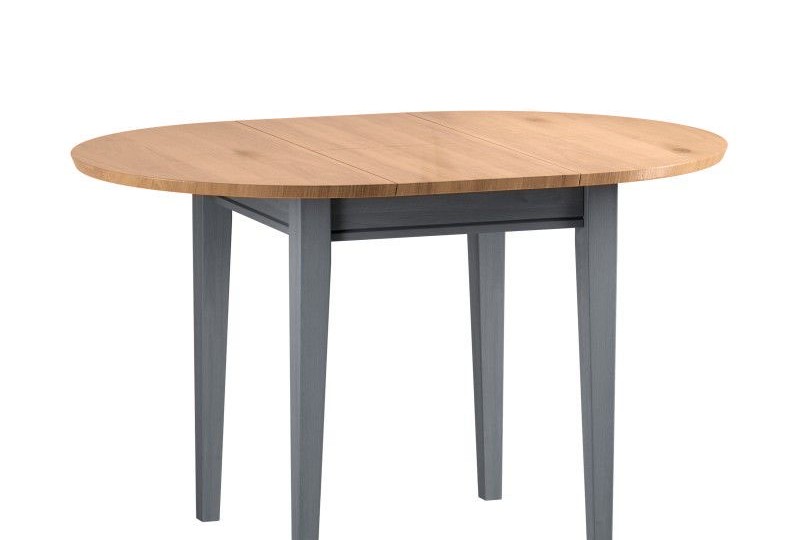 Стол обеденный Форест Графит круглый раскладной 110-145 серый 7012/бейц-масло