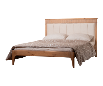 Кровать Грета №26 мягкая, верх с фрезеровкой, без изножья