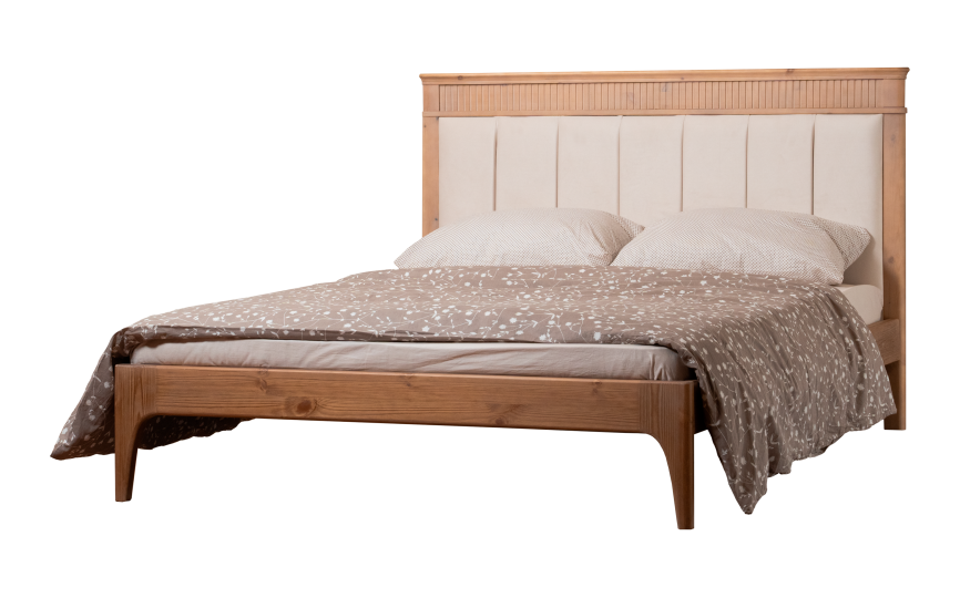 Кровать Грета №26 мягкая, верх с фрезеровкой, без изножья