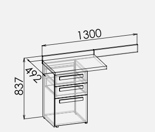 Стол прямой Оксфорд с угловым модулем Стол прямой Оксфорд с угловым модулем