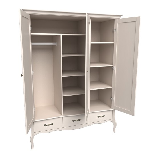 Шкаф 3х дверный с зеркалом "Лебо" бежевый воск Шкаф 3х дверный с зеркалом "Лебо" бежевый воск