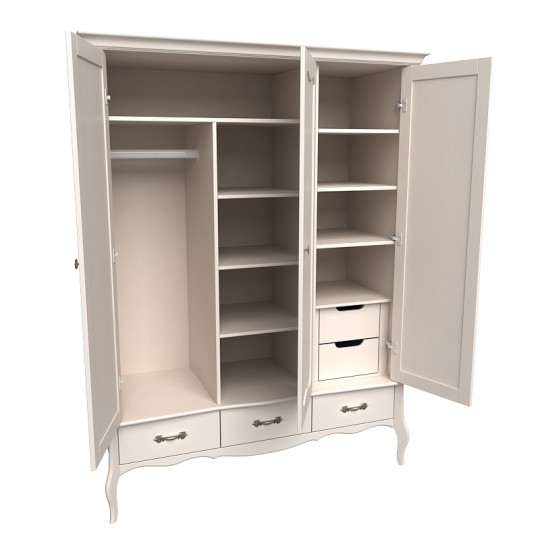 Шкаф 3х дверный с зеркалом "Лебо" бежевый воск Шкаф 3х дверный с зеркалом "Лебо" бежевый воск