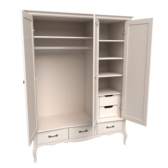 Шкаф 3х дверный с зеркалом "Лебо" бежевый воск Шкаф 3х дверный с зеркалом "Лебо" бежевый воск