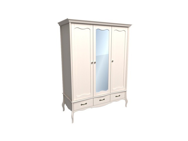 Шкаф 3х дверный с зеркалом "Лебо" бежевый воск Шкаф 3х дверный с зеркалом "Лебо" бежевый воск