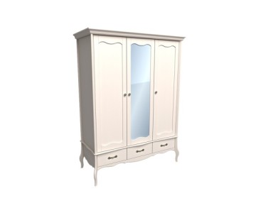 Шкаф 3х дверный с зеркалом "Лебо" бежевый воск