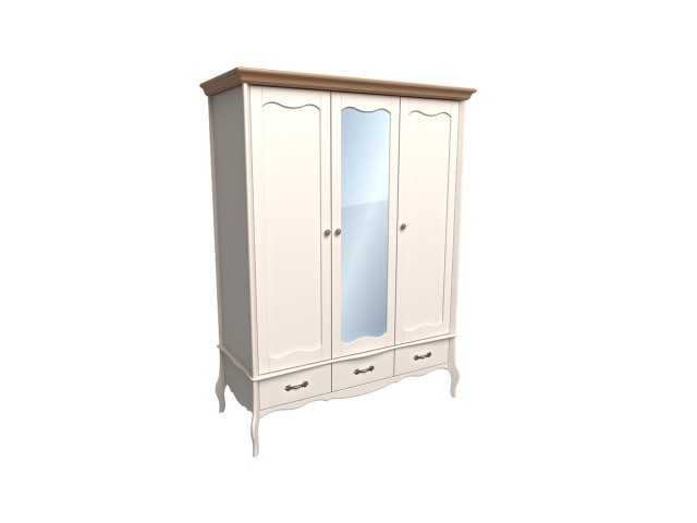 Шкаф 3х дверный с зеркалом "Лебо" бежевый воск Шкаф 3х дверный с зеркалом "Лебо" бежевый воск